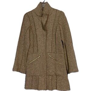 Dick & Jayne Los Angeles Long Wool Coat Jacket Sz Small Brown Lagenlook